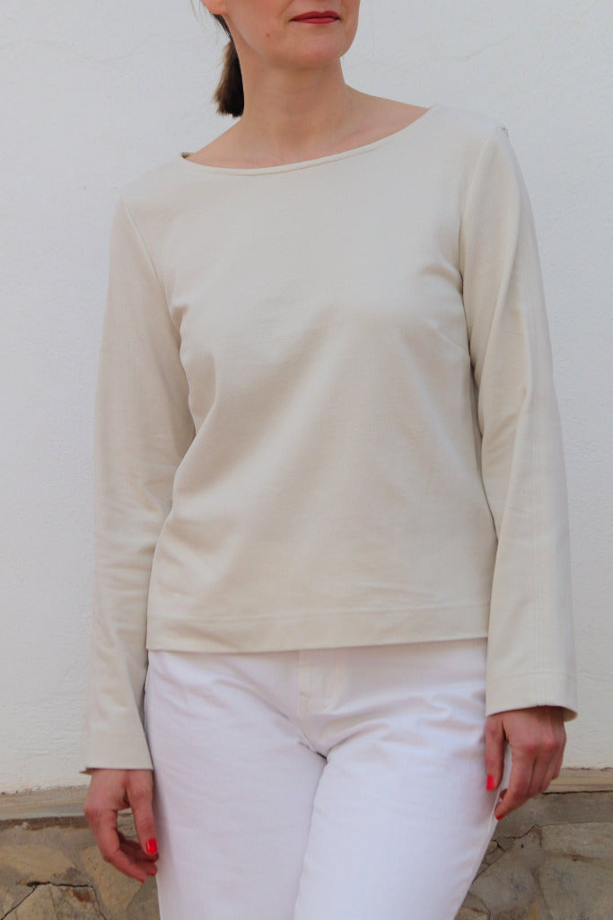 Shirt aus Bio-Baumwolle in Creme