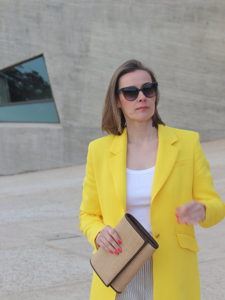 Blazer aus Lyocell in Gelb