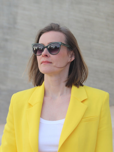 Blazer aus Lyocell in Gelb