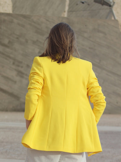 Blazer aus Lyocell in Gelb