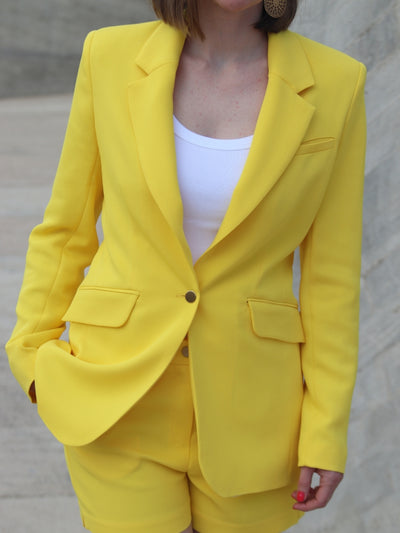 Blazer aus Lyocell in Gelb