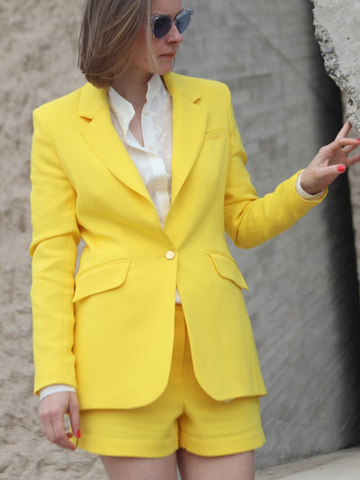Blazer aus Lyocell in Gelb